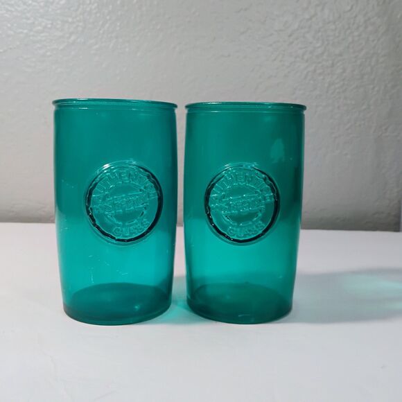 Vidrios San Miguel Spain Authentic Recycled Glass Tall Tumbler Aqua Set 2 - Picture 12 of 12